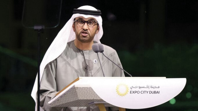 Sultan Al Jaber, président de la COP28 de cette année, à Dubai Expo City, le 15 mars 2023. Crédit photo: Karim SAHIB / AFP