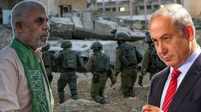 Hamas lideri Yahya Sinwar - İsrail Başbakanı Binyamin Netanyahu