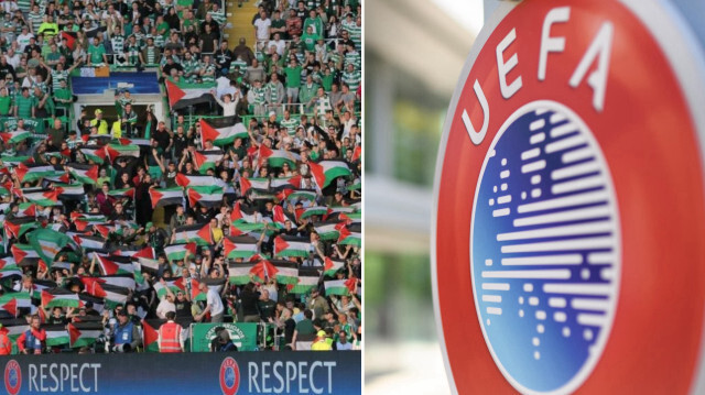 Stadyumu Filistin bayraklarıyla donatmışlardı. 