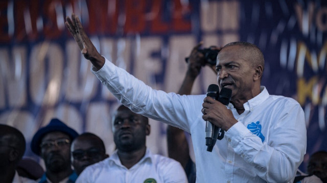 Moise Katumbi, l'un des principaux opposants du président Felix Tshisekedi, est en campagne électorale dans un stade de Goma, dans l'Est de la République démocratique du Congo. Crédit photo:ALEXIS HUGUET / AFP