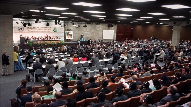 La première conférence sur le climat fut organisée à Rio de Janeiro, en 1992. Crédit photo: DANIEL GARCIA / AFP