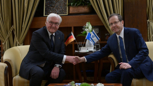 Le président d'Allemagne, Frank-Walter Steinmeier et son homologue israélien, Isaac Herzog, lors d'une rencontre en Israël, le 27 novembre 2023. Crédit photo: X