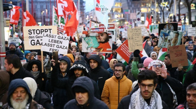 Une manifestation de solidarité avec les Palestiniens en Autriche, le 25 novembre 2023. Crédit photo: AA