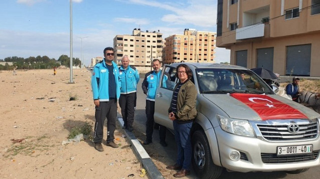 La délégation turque est arrivée à Gaza pour faire l'étude technique, pour la construction d'un hôpital de campagne, le 28 novembre 2023. Crédit photo: DHA