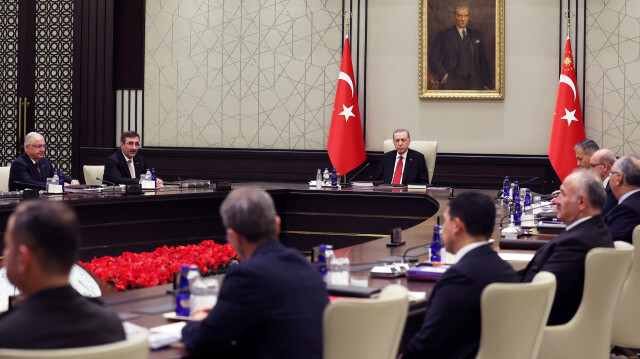 Milli Güvenlik Kurulu (MGK), Cumhurbaşkanı Recep Tayyip Erdoğan başkanlığında Cumhurbaşkanlığı Külliyesi'nde toplandı.