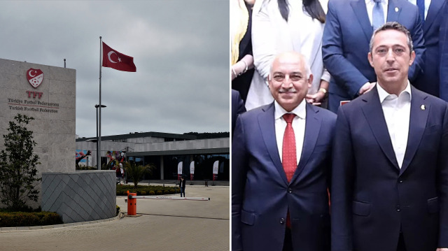 Türkiye Futbol Federasyonu Başkanı Mehmet Büyükekşi ile Fenerbahçe ve Kulüpler Birliği Başkanı Ali Koç