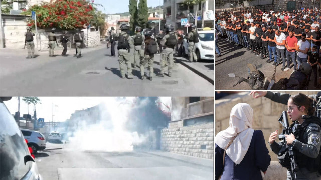 İsrail polisi biber gazıyla müdahale etti.