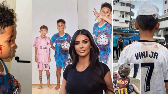 Kardashian paylaşımında çocuklarını 'zombi' olarak giydirdiğini öne sürdü.

