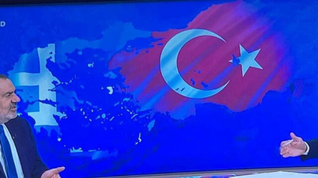 Yunan Devlet Televizyonu ERT, Trakya'yı Yunanistan renklerinde gösterdi.