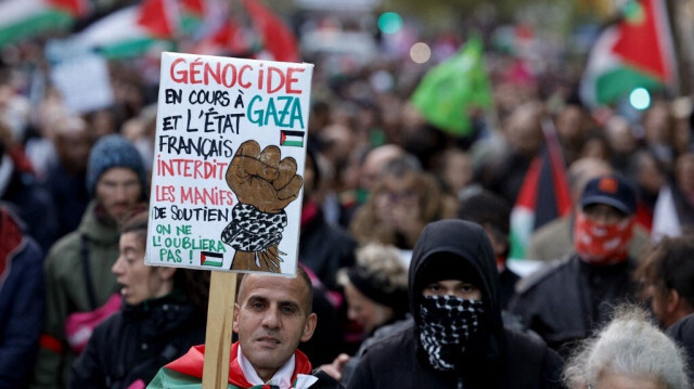 Manifestation en solidarité avec les Palestiniens, à Paris, le 4 novembre 2023. Crédit photo: GEOFFROY VAN DER HASSELT / AFP
