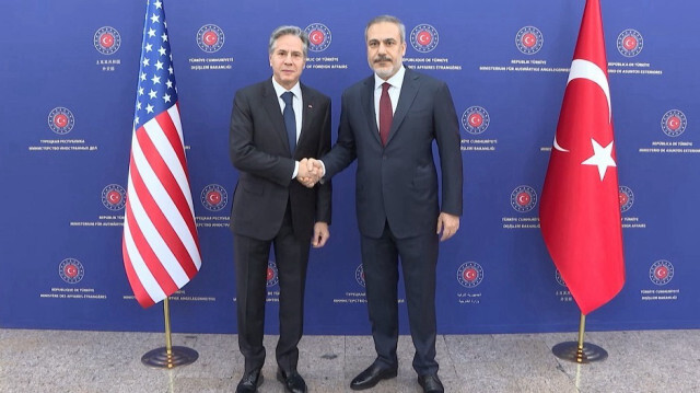 Le secrétaire d'État américain, Antony Blinken et le ministre turc des Affaires étrangères, Hakan Fidan à Ankara. en Turkiye le 6 novembre 2023. Crédit photo: DHA