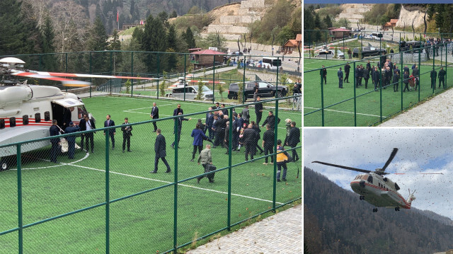 Cumhurbaşkanı Erdoğan, Güneysu'dan bindiği helikopterle, dünyaca ünlü turizm merkezi Ayder Yaylası’na geldi. 