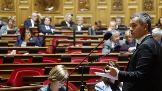 Le ministre français de l'Intérieur, Gérald Darmanin lors d'un débat sur le projet de loi sur l'immigration au Sénat, le 7 novembre 2023. Crédit photo: LUDOVIC MARIN / AFP
