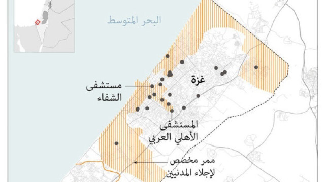 جيش الاحتلال الإسرائيلي ينشر خارطة لقطاع غزة تقسمه إلى مناطق إخلاء