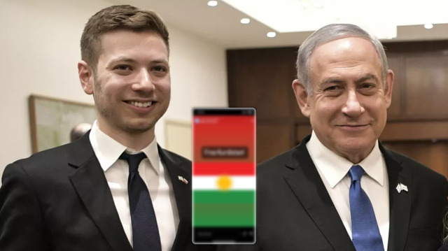 Gazze Kasabı Netanyahu'nun oğlu (solda) PKK için 'özgürlük' naraları attı.