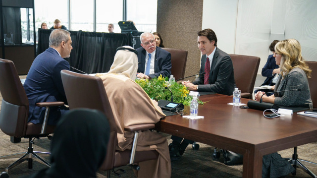 Le premier ministre canadien, Justin Trudeau a rencontré une délégation de ministres des Affaires étrangères d’Arabie saoudite, de Türkiye et de l’Autorité palestinienne pour discuter du conflit en cours entre Israël et le Hamas le 9 décembre 2023.