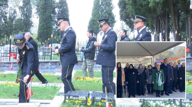 Polis Şehitliği'ndeki törene şehit aileleri, yakınları ve polis ekipleri katıldı. 