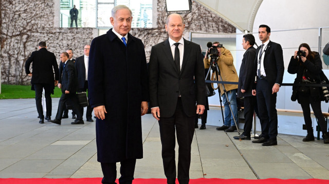 Arşiv - Almanya Başbakanı Olaf Scholz ile İsrail Başbakanı Benjamin Netanyahu.