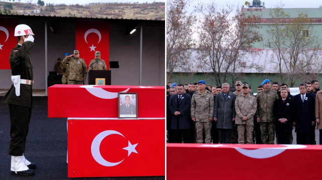 Pençe-Kilit Operasyonu bölgesinde şehit olan asker için Şırnak'ta tören yapıldı.