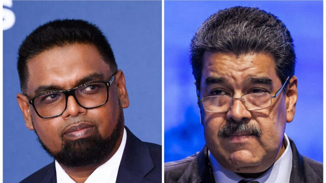 Le président du Guyana, Irfaan Ali et son homologue vénézuelien, Nicolas Maduro.