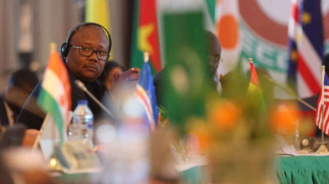 Le président de la Guinée-Bissau, Umaro Sissoco Embaló, lors de la 64e session ordinaire des chefs d'État et de gouvernement de la Communauté économique des États de l'Afrique de l'Ouest (CEDEAO), à Abuja au Nigeria, le 10 décembre 2023.