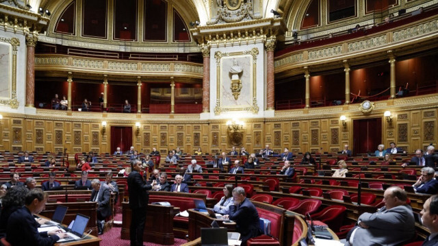 La chambre haute du Parlement français, au palais du Luxembourg à Paris.