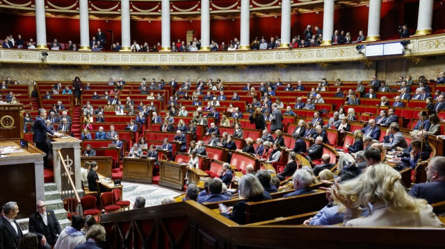 L'Assemblée nationale française, au palais Bourbon, à Paris, en France.