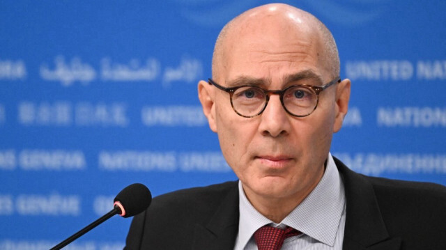 Le Haut Commissaire des Nations Unies aux droits de l'homme, Volker Turk, lors d'une conférence de presse à Genève en Suisse, le 06 décembre 2023.