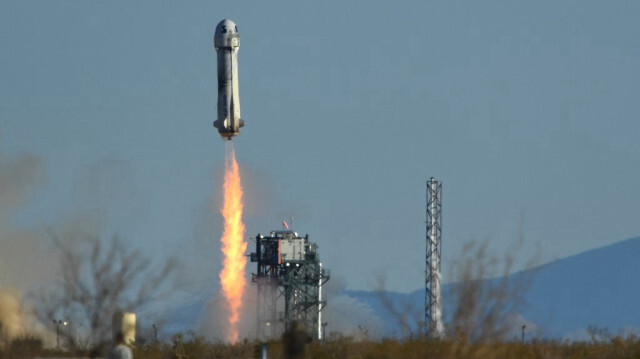 Lancement d'une fusée Blue Origin au Texas, aux Etats-Unis, le 31 mars 2022.