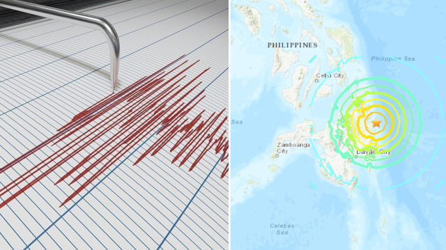 Filipinler'de meydana gelen depremin konumu.