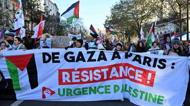 Les manifestants ont soutenu la résistance palestinienne comme ici à Paris. 