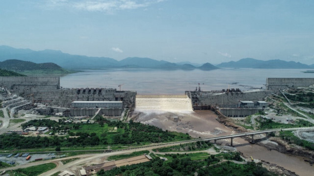 Le Grand barrage de la Renaissance éthiopienne sur le fleuve Nil bleu à Guba, dans le nord-ouest de l'Éthiopie.