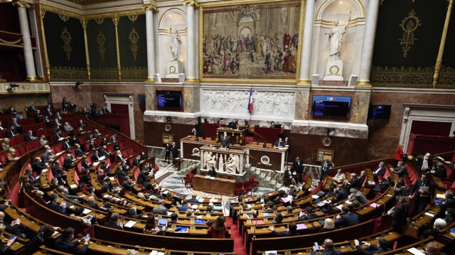 L'Assemblée nationale française, au palais Bourbon, à Paris, en France.