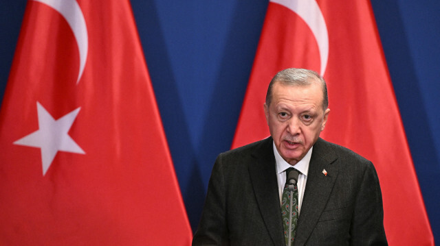 Le président turc Recep Tayyip Erdogan participant à une conférence de presse, le 18 décembre 2023.