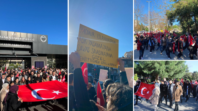 Marmara Üniversitesi'nde şehit ve gaziler için yürüyüş düzenlendi.