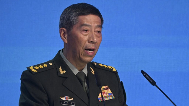 Le ministre chinois de la Défense, Li Shangfu, prononçant un discours lors de la Conférence de Moscou sur la sécurité internationale à Kubinka, en périphérie de Moscou, le 15 août 2023.