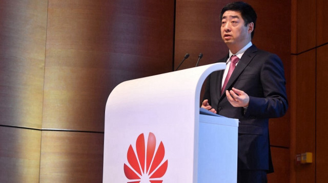 Le président de Huawei, Ken Hu, prononce un discours lors de la cérémonie d'ouverture du Centre de transparence en matière de cybersécurité de Huawei en Europe à Bruxelles le 5 mars 2019.
