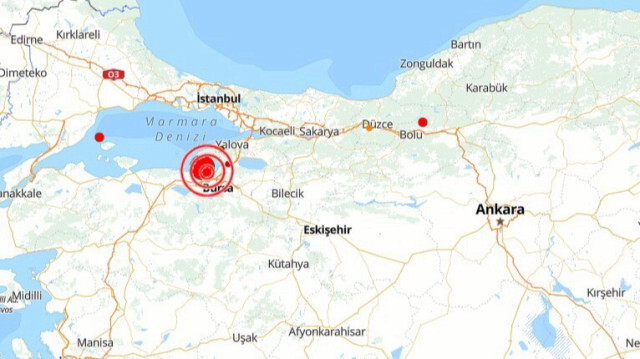 Un tremblement de terre de magnitude 5,1 dont l'épicentre se trouve à Mudanya, dans la province de Bursa, a frappé la Türkiye le 04 décembre 2023