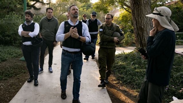 Le leader de Vox, Santiago Abascal lors de sa visite à Israël, le 04 décembre 2023.