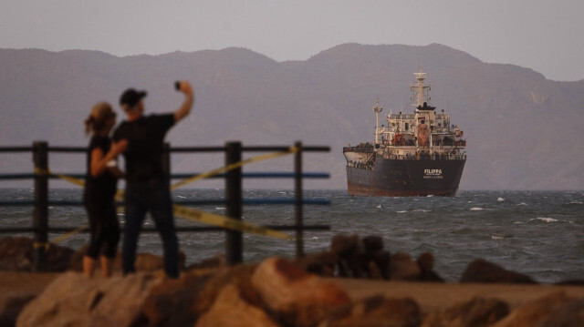 Нефтяной танкер "Филиппа" у берегов Ансоатеги, Венесуэла, 17 марта 2022 года. 