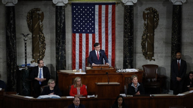 Le Président américain de la Chambre des représentants, Mike Johnson, au Capitole des États-Unis le 25 octobre 2023 à Washington, DC.