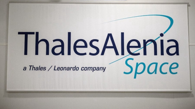 Logo de Thales Alenia Space logosur le site de Toulouse, en France.