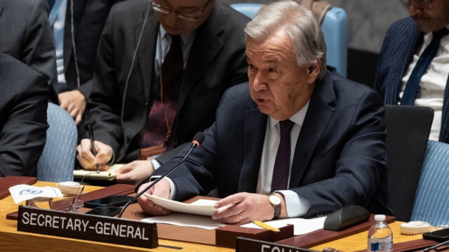 Le Secrétaire général des Nations Unies, Antonio Guterres, s'exprime lors d'une réunion du Conseil de sécurité des Nations Unies sur Gaza, au siège des Nations Unies à New York, le 8 décembre 2023.