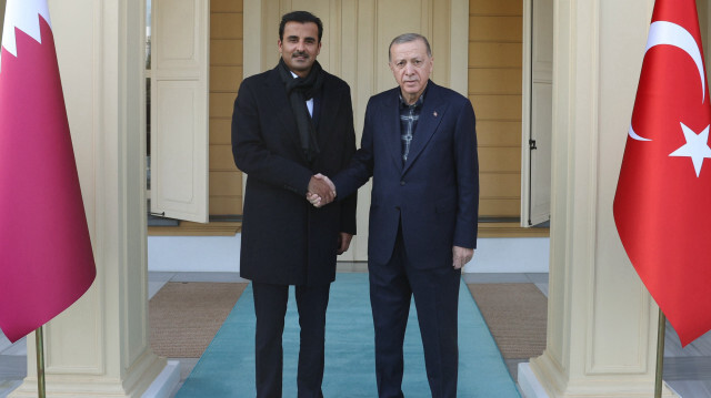 Cumhurbaşkanı Recep Tayyip Erdoğan, Katar Emiri Şeyh Temim bin Hamad Al Sani.