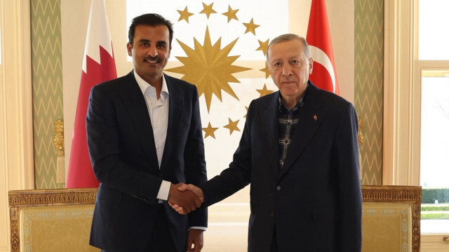 Le président turc, Recep Tayyip Erdogan avec l'émir du Qatar, Tamim ben Hamad Al Thani.
Crédit photo: DHA