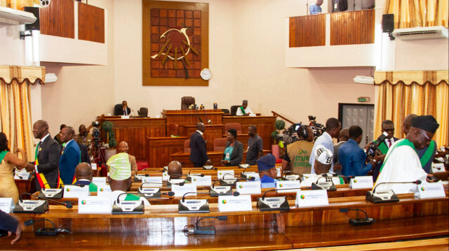 L'assemblée nationale du Bénin à Porto Novo. Crédit photo: PROSPER DAGNITCHE / AFP