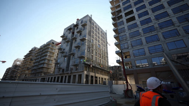 Chantier du village olympique, encore en construction @Anne-Christine POUJOULAT / AFP