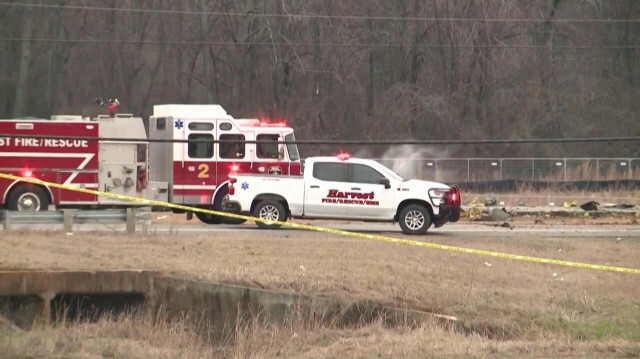 Véhicules de secours sur place après le crash au Alabama, dans le sud des Etats-Unis.
Crédit : AFP