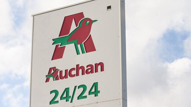 Logo du supermarché français Auchan le 14 janvier 2020 à Perols, sud-ouest de la France. Crédit: Pascal GUYOT / AFP