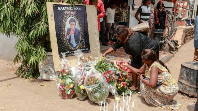 Cérémonie d'hommage au journaliste Martinez Zogo, dans le quartier Elig Essono de Yaoundé, le 23 janvier 2023. Crédit photo : Daniel Beloumou Olomo / AFP